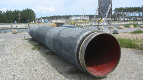 Rohre der Pipeline Nord Stream in Lubmin