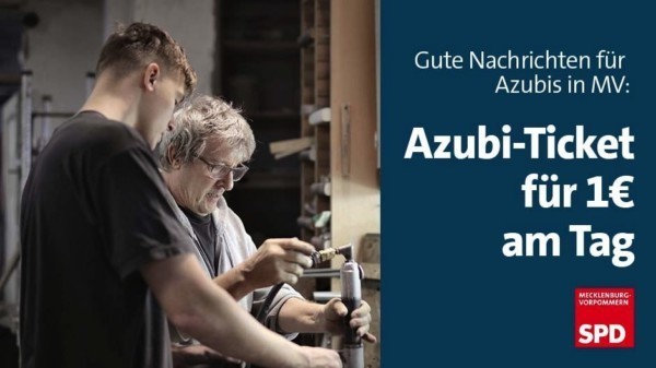 Gute Nachrichten für Azubis in MV: Azubi-Ticket für 1€ am Tag