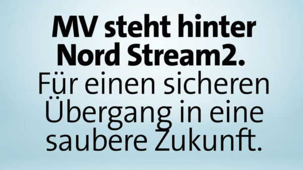 MV steht hinter Nord Stream2. Für einen sicheren Übergang in eine saubere Zukunft.